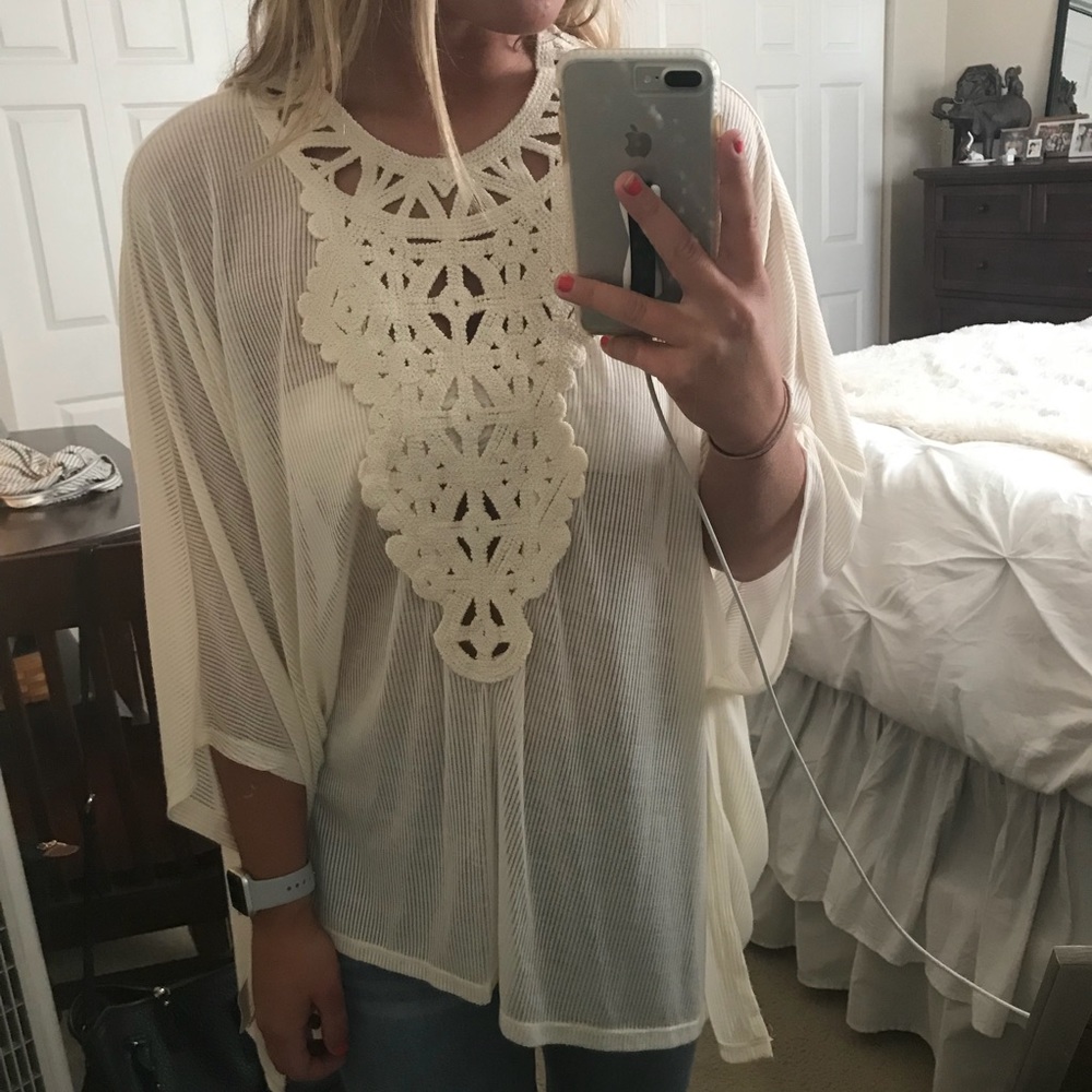 Flowy Open Back Poncho Top